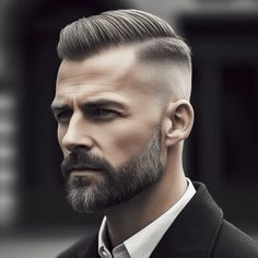 Classic Crew Cut with a Hard Part Men Suit Aesthetic, Neat Aesthetic, Haircut Styles For Men, Gents Hairstyles, Short Sides Long Top, Crew Cut Hair, Barber Cut, Crew Cut Haircut, Barbers Cut