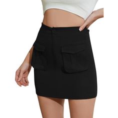 Material：Women high waist mini skirt is made of 60% Polyester, 40% Terylene. The fabric is skin-friendly, very soft and comfortable, suitable for all day wear. Feature: High waist,two side pockets,button closure,bodycon style. The mini cargo skirts are made of stretchy fabric to hug your curves and provide extra comfort. Occasions: Cargo mini skirts are suitable for casual daily wear or outdoor activities, streetswear, clubs, dates, parties, bars, beach, park, picnic, hiking, camping, exploring, Trendy Solid Color Mini Skirt, Trendy Solid Color Mini Skort, Solid Color Mini Pencil Skirt, Trendy High-waist Cargo Skirt, Solid Color Mini Skort, Chic Solid Color Mini Skort, Trendy Solid Color Mini Skirt For Work, High Waist Mini Skirt With Pockets, Relaxed Fit Mini Skort With Pockets