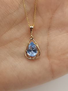 This is a beautiful pear teardrop pendant design. It is set in real solid 14Kt Gold and the chain is 14Kt Gold as well.  I have this pendant available with all gemstones that you can see in my store. You can choose if you want 14Kt White Gold, 14Kt Yellow Gold or 14Kt Rose Gold.  This is the perfect gift for mom, wife, fiancee, girlfriend, valentine, daughter, family or friend. It is a special gift for mother's day, valentine's day, wedding, anniversary, birthday, Christmas, Easter, New Year's a Aquamarine Gold Necklace, Gold Aquamarine Necklace, Yellow Gold Pear-shaped Gemstone Drop Necklace, Pear-shaped Gemstone Drop Necklace In Yellow Gold, Pear-shaped Birthstone Drop Necklace, Aquarius Necklace, Cool Necklace, March Birthstone Necklace, Diamond Mangalsutra