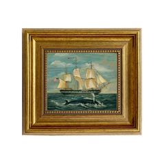 a painting of a ship in the ocean