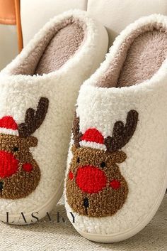 Lasaky - Premium Christmas Reindeer Plush Cotton Home Slippers - Cozy and Non-Slip Cartoon Slippers for Couples Reindeer Plush, Red Pumpkins, Cartoon Reindeer, Christmas Slippers, Vintage Cartoons, Animal Slippers, Black Pumpkin, Indoor Shoes, Plush Slippers