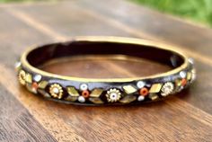 Vintage Black And Gold Tone Bangle Bracelet Beaded Mirror Retro Fashion Jewelry   | eBay Bracelet Seed Beads, Beaded Mirror, Bracelet Beaded, Vintage Watches, Black And Gold, Bangle Bracelet, Antique Jewelry, Vintage Black, Vintage Antiques