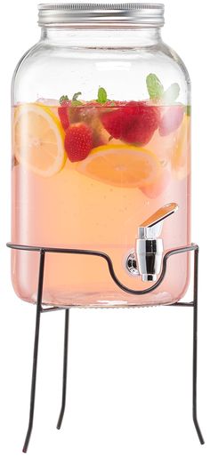 PRICES MAY VARY. 1 GAL HIGH CAPACITY BEVERAGE DISPENSER - Display and serve chilled drinks for a variety of occasions. Perfect as a glass water dispenser, punch dispenser for parties, lemonade dispenser, sangria dispenser, iced tea dispenser, or container for mixed drinks & cocktails. AIRTIGHT METAL LID & NON-DRIP SPIGOT - This glass beverage dispenser with spigot features a non-drip design, optimally positioned for pouring atop a table or counter. The spigot comes pre- assembled for your conven Party Drink Dispenser, Mason Jar Drink Dispenser, Glass Water Dispenser, Glass Drink Dispenser, Sun Tea Jar, Drink Dispenser Stand, Laundry Detergent Dispenser, Lemonade Punch, Mason Jar Drinks