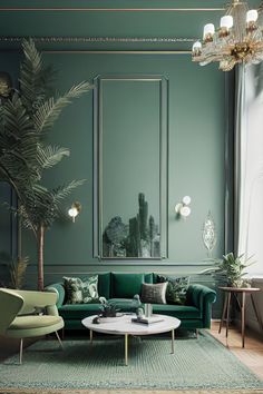 Effortless Style: Scandinavian Decor Tips for Every Room Green Victorian Living Room, Bronze Interior, Blue And Green Living Room, Monochromatic Interior Design, Christmas Duvet Cover, Christmas Duvet, Green Accent Walls, Green Interior Design, Creative Wall Decor