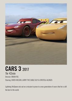 the cars movie poster for cars 3 2011