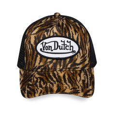 Tiger Stripe Velvet Trucker - Von Dutch Von Dutch Hat, Black Tiger, Nikki Sixx, Black Tigers, White Patches, Von Dutch, Denim Hat, Tiger Stripes, Cute Hats