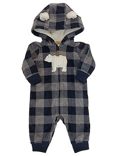 Carters Infant Boys Plaid Bear Hoodie Jumpsuit Fleece Coverall Baby Outfit 3M This adorable baby boy's blue plaid sherpa hooded fleece, polar bear coverall is sure to be a favorite! Infant boy's sizes 100% Polyester Made in Vietnam Payment We accept PayPal as our payment method. Immediate payment is required. If you have any questions about payment, please feel free to contact our customer support team. Return Policy We have a no hassle return policy If you are unhappy with your purchase, please Cotton Hooded Onesie For Fall, Cozy Hooded Cotton Onesie, Casual Jumpsuits And Rompers For Winter Playtime, Cozy Fall Onesie For Playtime, Infant Outfits Boy, Infant Boy Outfits, Alternative Baby Clothes, Reborn Clothes, Check Outfit