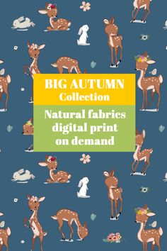 the big autumn collection is featured with deers, rabbits and other things on it