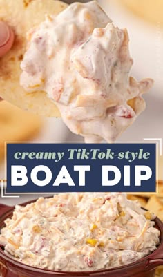 creamy tik tok - style boat dip is the perfect appetizer for any party