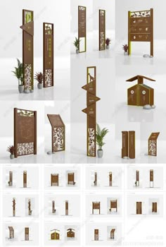 an assortment of different types of furniture and decor in various stages of construction, including the doors