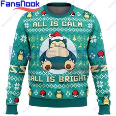 Spread Holiday Cheer with All is Calm All Bright Snorlax in This Festive Ugly Sweater! Discover the Perfect Pokemon Ugly Christmas Sweater for Festive Celebrations If you’re a fan of Pokemon and looking to add some holiday cheer to your wardrobe, then look no further! At Fansnook, we have the perfect solution for you – [...] Pokemon Christmas Shirt, Nightmare Before Christmas Doctor, Pokemon Anime Characters, Snorlax Pokemon, Pokemon Movies, Stitch Toy, All Is Calm, Pokemon Anime, Holiday Attire