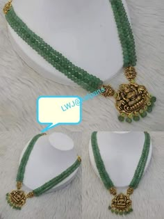 Green Beads Jewellery Designs, Latest Beads Jewellery Designs, Beads Jewelry Indian Gold, Ruby Necklace Designs, Pumpkin Beads, Temple Jewelry Necklace, Neck Pieces Jewelry, Antique Necklaces Design