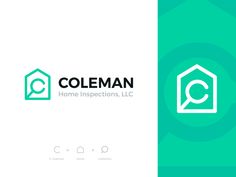 the logo for coleman home inspection, inc is shown in white and green colors