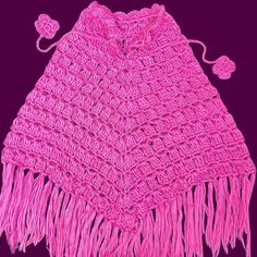 Fuchsia/Magneta Vintage 70s Handmade Crochet Knit Sweater Poncho/Shawl  Excellent Conditon Size Small/ Medium Crochet Knit Sweater, Sweater Poncho, Poncho Shawl, Poncho Sweater, 70s Vintage, Ponchos, Handmade Crochet, Vintage 70s, Hippie Boho