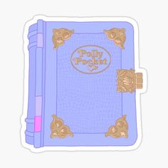 a blue book with gold foil lettering on the front and back cover, in pastel purple