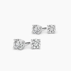 Lab Diamond Stud Set - 18K White Gold. This curated, specially priced stack features our Lab Grown Diamond Stud Earrings in 3/4 carat and 1/2 carat in a classic, sleek stack. Wear all four earrings at once or mix and match to curate a look that's always uniquely you (1 1/6 total carat weight). Classic Round Cut Earrings For Everyday Luxury, Classic Lab Grown Diamond Earrings, Classic Everyday Luxury Diamond Earrings, Everyday Luxury Classic Diamond Earrings, Classic Diamond Earrings, Stud Set, Brilliant Earth, Diamond Stud Earrings, Diamond Stud