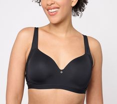 A bra that shapes, supports, and does so comfortably? Breezies certainly knows what it's doing. This smooth wirefree T-shirt bra is fashioned with soft contour cups that provide full coverage and UltimAir® lining that wicks away moisture. Built-up front shoulder straps are oh-so comfortable, while power mesh from the underarm area to the back creates a flattering silhouette. Look and feel your absolute best -- every time you get dressed. From the Breezies® Intimates Collection.\n\nOrigin Tshirt Bra, Cami Bra, Rose Lace, Wireless Bra, Womens Bras, Back Shoulder, Support Bras, Pink Bra, T Shirt Bra