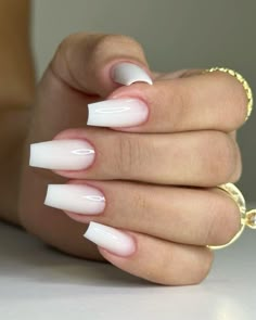 Simple Solid Color Nails, Solid Color Acrylic Nails, Milky Nails, Minimalist Nail Art, Basic Nails, Fake Nail, Neutral Nails, Square Acrylic Nails, Luxury Nails