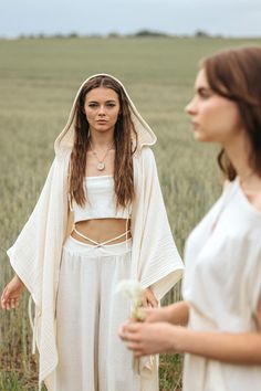 Cape Outfits For Women, Morocco Clothes, Priestess Costume, Boho Ceremony, Fortune Teller Costume, Desert Dress, Cape Outfit, Bohemian Dresses, Cotton Plant