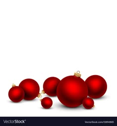 red christmas balls on white background with space for text