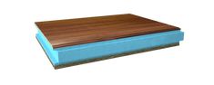 an image of a wooden table top with blue paper on the bottom and wood in the middle