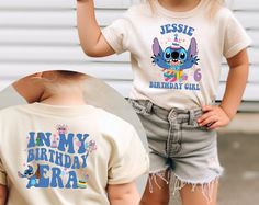 Peckshirt  Birthday Era Stitch Shirt, In My Birthday Era Shirts, Custom Birthday T-Shirt, Personalized Birthday Party T-Shirts, Stitch Tee, Disney Tees - Print In Your Way. Wearing this adaptable shirt might help you seem more put together. carefully designed and built to provide the highest level of comfort. You may choose from a variety of sizes and colors to fit your preferences. #day party #birthday party #personalized #Shirt #Peckshirt Stitch Birthday Shirt, Era Shirts, 6th Birthday Girls, Party T Shirts, Stitch Shirt, Disney Tees, Mens Long Sleeve Tee, 10th Birthday, Custom Birthday