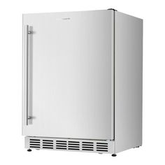 a white refrigerator freezer sitting on top of a counter