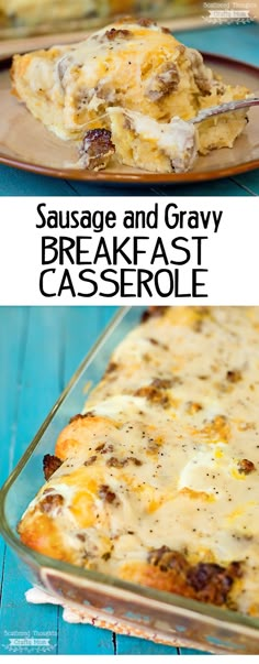 sausage and gravy breakfast casserole with cheese