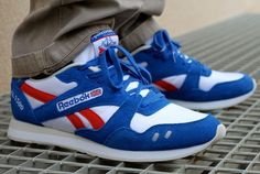 Reebok GL 1500 OG - Blue / Red Jordan New, Nike Snkrs, Nike Tanjun, Reebok Sneakers, Sneakers Adidas, Walk In Wardrobe, Adidas Nike