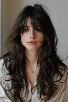 8 Quick and Easy Bob Haircuts for Busy Mornings #prom #hair Layered Hair With Bangs, Hair Inspiration Long, Long Dark Hair, Hair Women, Long Hair With Bangs, Long Black Hair, Nails 2024, Long Layered Hair, Haircuts For Long Hair