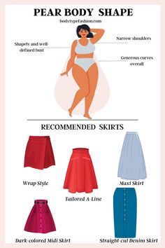 Skirts For Pear Shaped Women, Pear Body Shape Fashion, Pear Fashion, Pear Shaped Fashion, Pear Body Shape Outfits, Pear Shape Fashion, Pear Shaped Outfits, Wider Hips, Body Shape Outfits