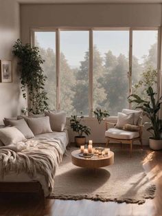 Plant Aesthetic Living Room, Peaceful Home Aesthetic, Relaxing Color Palette, Plants And Candles, Apartment Planning, Calm Home, Peaceful Aesthetic