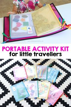 Portable Activity Kit for Little Travellers - Mama.Papa.Bubba. Car Activities, Toddler Travel, Activity Kits, Busy Toddler