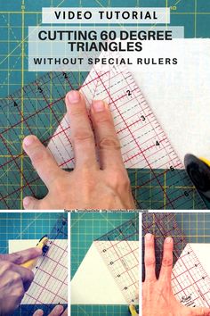 the instructions for how to make a cutting triangle with special rulers are shown in this video