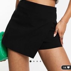 Asos - Asymmetric Wrap Mini Skort Size: Small Color: Black Brand New, Never Worn Before. Tag Still On. Cheap Trendy Skort For Night Out, Trendy Asymmetrical Fitted Skort, Versatile Black Skort For Spring, Chic Asymmetrical Black Skort, Chic Black Asymmetrical Skort, Asymmetrical Hem Skort For Night Out In Spring, Chic Asymmetrical Skort For Night Out, Fitted Asymmetrical Skort For Night Out, Asymmetrical Hem Skort For Spring Night Out