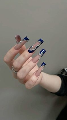 Dope Nails, Stiletto Nails, Blue Nails, Nail Trends, Fake Nails, Long Nails, Stylish Nails, Nail Inspo, Nail Colors