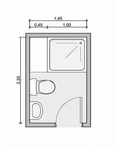 a bathroom with a toilet, sink and shower in the floor plan for a small room