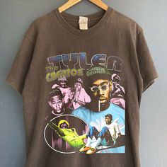 #tyler The Creator T-shirt , Vintage Wash T Shirt Tyler The Creator Merch, Tyler The Creator Shirt, Thrift List, Rap Singers, Baggy Shirts, 2024 Wishlist, Xmas List, Brown Shirt, Concert Tees