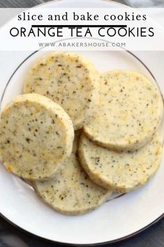 orange tea cookies on a white plate