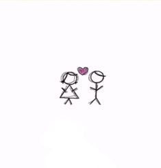 two stick figures holding hands in front of a white background with the word love written on it