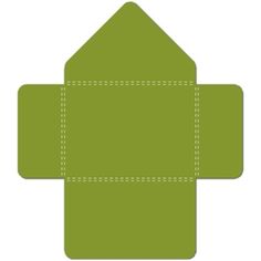 an open green paper box with two sides cut out into the shape of a house