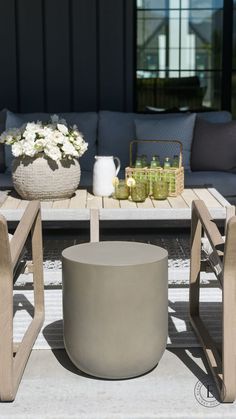 Ivy Round End Table Table Elements, Round End Table, End Table, End Tables, Ivy, Patio, Grey, Patios