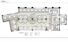 the floor plan for a restaurant with tables and chairs, seating areas, and an outdoor dining area