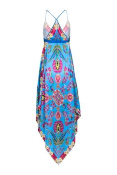 Look vacation-ready with this blue and multi-color printed maxi dress from Etro! Made of luxurious silk, this breezy tunic dress will ensure you always slay the beach scene, just throw on some shades and a tote bag and you'll be ready to roll! What a stylish way to soak up the sun! One Size Made in Italy 100% Silk Unlined Sleeveless V-neckline Ribbon waist tie Minor run on front left Bust 56" Waist 96" Shoulder to hem 55" Soak Up The Sun, Buy Shoes Online, Beach Scene, Paisley Design, Color Print, Luxury Shop, Printed Maxi, Printed Maxi Dress, Sweater Weather