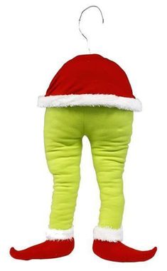 a child's green and red christmas outfit