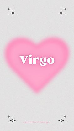 a pink heart with the word virgo on it