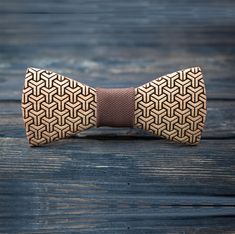 Amazing wooden bow tie made of natural oak wood with a unique engraved design which gives the sense of a 3D illusion. Wooden accessories are a must on every occasion. Either it's a formal event or your everyday look in question you definitely need strong and beautiful outlines. Our wooden bow ties are crafted with extreme care and finesse of high quality materials. Classic, modern, sassy or funny - we got it! This amazing bow tie is made of oak wood with an elaborate engraving and a cotton cente Wood Bow Tie, Laser Cut Cufflinks, Wooden Tie Clips For Men, Wooden Bow Tie Wedding, Unusual Gifts For Men, Wood Tie, Wooden Bow Tie, Wooden Bow, Illusion 3d