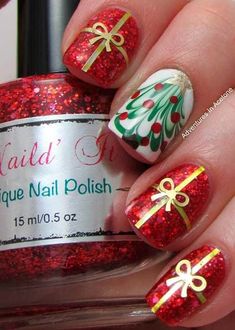 Kids Presents, Unghie Nail Art, Christmas Manicure, Cute Christmas Nails, Christmas Nail Art Designs, Holiday Nail Art, Christmas Nail Designs