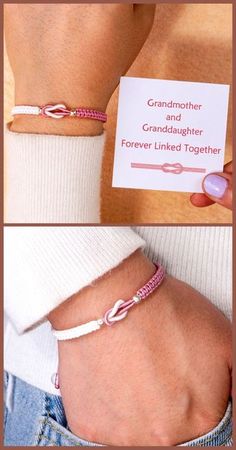 With a beautiful design and gift card message, this bracelet is a perfect gift for your granddaughter. Gift your granddaughter this bracelet and remind her that although you are apart, you will always connect. Let her know that distance can never change your love for her. This bracelet expresses the everlasting relationship and love between a grandmother and granddaughter. Tassel Tree, Cord Bracelet Diy, Grandmother And Granddaughter, Friendship Keychain, Macrame Bracelet Patterns, To My Granddaughter, Bracelets Handmade Diy, Bracelet Craft Diy, Love For Her