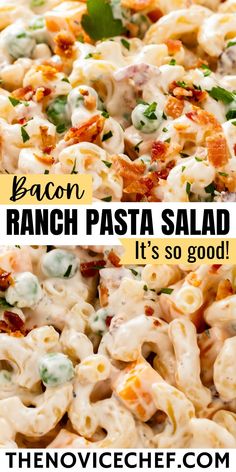 this ranch pasta salad is so good and it's ready to be eaten in the oven